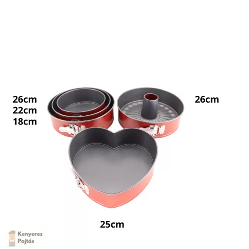 Kapcsos szív tortaforma 25cm Thermoplate Pes bevonat