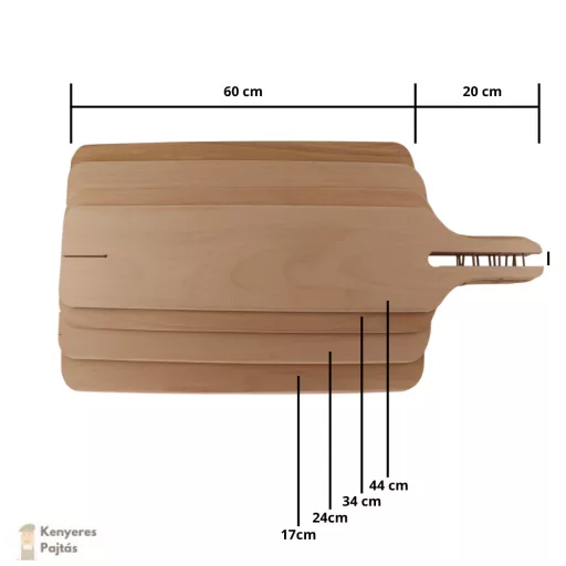 Fésűs bükkfa kisütőlapát-fej, 17 cm
