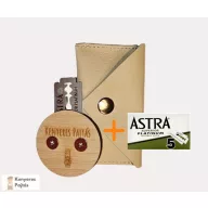   Kenyérbemetsző penge bőrtokkal (cserélhető pengével) + Astra 5 db-os pengecsomag